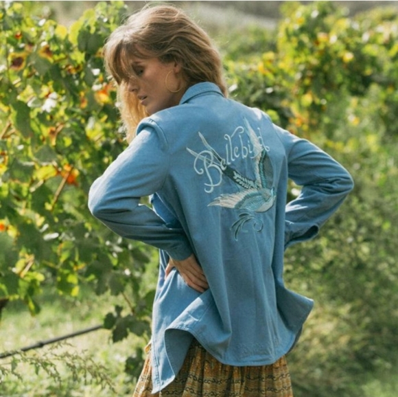 Blue Belle Chambray Jacket Bellebird Spell Designs extra small